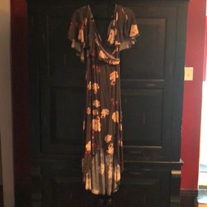 Gray floral dress